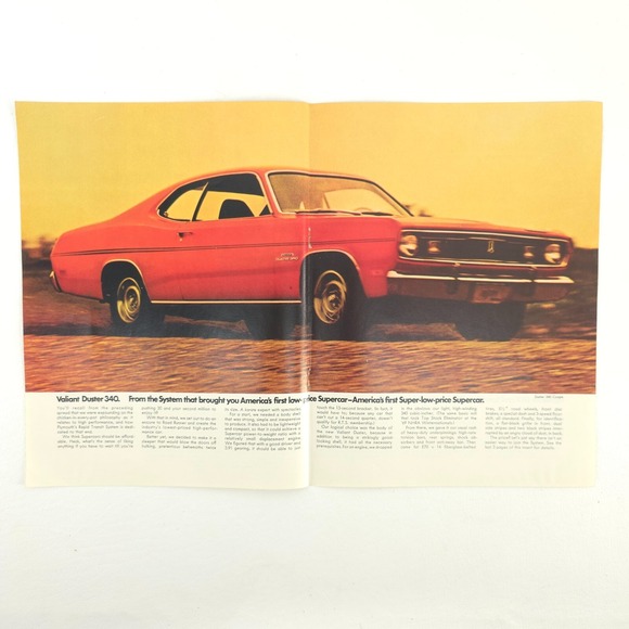 VTG 1970 Plymouth Valiant Duster 340 Advertising Print Ad Garage Wall Art Mopar - Picture 1 of 8